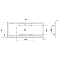 Sapho TREOS umyvadlo 111, 6x51, 3 cm, rockstone, bílá mat TS112-0101