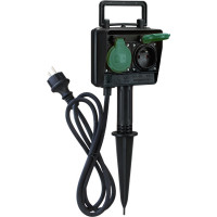 Solight zahradní sloupek IP44, 2 zásuvky, gumový kabel 1,5m