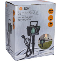 Solight zahradní sloupek IP44, 4 zásuvky, gumový kabel 1,5m