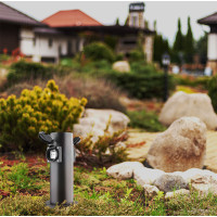 Solight zahradní sloupek IP44, nerez ocel, 2 zásuvky, válec, černý