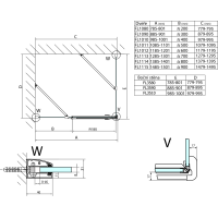 Polysan FORTIS LINE čtvercový sprchový kout 1000x1000 mm, R varianta FL1010RFL3510