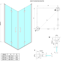 Gelco LORO čtvercový sprchový kout 800x800 mm, rohový vstup GN4780-01