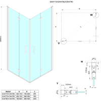 Gelco LORO obdélníkový sprchový kout 800x700mm, rohový vstup GN4780-02