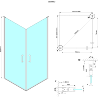 Gelco LORO čtvercový sprchový kout 900x900 mm, rohový vstup GN4990-01
