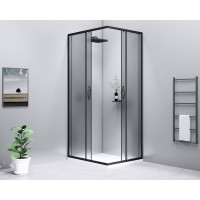 Gelco SIGMA SIMPLY BLACK čtvercový sprchový kout 900x900 mm, rohový vstup, Brick sklo GS2490B-02