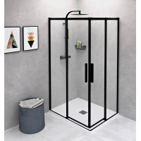 Polysan ALTIS LINE BLACK obdélníkový sprchový kout 1000x800 mm, L/P varianta, rohový vstup, čiré sklo AL1512BAL1582B