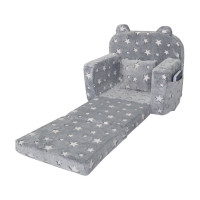 Dětské rozkládací plyšové křesílko POLAR - hvězdičky