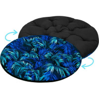 Oboustranný voděodolný sedací polštář do závěsného křesla 130 cm- Blue Passion/černý