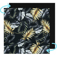 Oboustranný voděodolný sedací polštář do závěsného křesla 130 cm - Golden Palms/černý