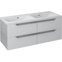 Sapho WAVE dvojumyvadlová skříňka 119, 7x50x47, 8cm, bílá/dub stříbrný WA120-3011