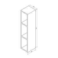 Sapho ESPACE otevřená policová skříňka 20x94x22cm, dub stříbrný ESC130-1111