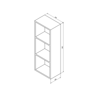 Sapho ESPACE otevřená policová skříňka 35x94x22cm, dub stříbrný ESC170-1111