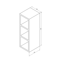 Sapho ESPACE otevřená policová skříňka 20x60x22cm, bílá ESC140-3030