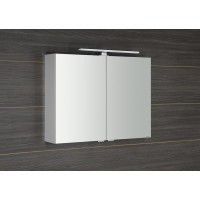 Sapho RIWA galerka s LED osvětlením, 81x70x17cm, bílá lesk RIW080-0030