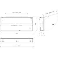 Sapho CLOE galerka s LED osvětlením 120x50x18cm, bílá CE120-0030