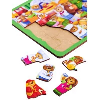 WOODLIKA Dřevěné puzzle Medvědi ve světě povolání 30 dílků