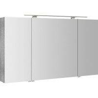 Sapho RIWA galerka s LED osvětlením, 3x dvířka, 121x70x17cm, dub stříbrný RIW120-0011
