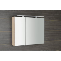 Sapho MIRRÓ galerka s LED osvětlením, 90x70x16cm, jilm bardini MC090-0013