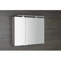 Sapho MIRRÓ galerka s LED osvětlením, 90x70x16cm, dub stříbrný MC090-0011