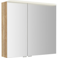 Sapho LINEX galerka s LED osvětlením, 80x70x15cm, dub alabama LX080-0022