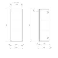 Sapho ESPACE skříňka 35x94x32cm, 1x dvířka, levá/pravá, dub alabama ESC530-2222