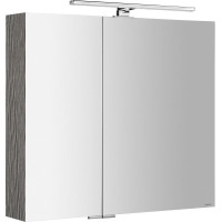 Sapho MIRRÓ galerka s LED osvětlením, 80x70x16cm, dub stříbrný MC080-0011