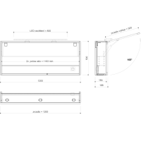 Sapho CLOE galerka s LED osvětlením 120x50x18cm, dub alabama CE120-0022