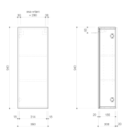 Sapho ESPACE skříňka 35x94x22cm, 1x dvířka, levá/pravá, dub alabama ESC110-2222