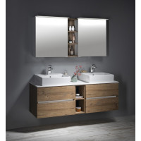 Sapho LINEX galerka s LED osvětlením, 60x70x15cm, levá/pravá, dub alabama LX060-0022