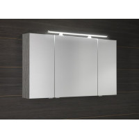 Sapho MIRRÓ galerka s LED osvětlením, 3x dvířka, 120x70x16cm, dub stříbrný MC121-0011