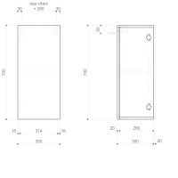 Sapho ESPACE skříňka 35x78x32cm, 1x dvířka, levá/pravá, dub stříbrný ESC630-1111
