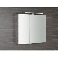 Sapho MIRRÓ galerka s LED osvětlením, 80x70x16cm, dub stříbrný MC080-0011