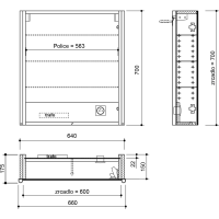 Sapho ALIX galerka s LED osvětlením 66x70x17, 5cm, levá/pravá, dub alabama AX166-0022