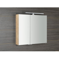 Sapho MIRRÓ galerka s LED osvětlením, 80x70x16cm, dub alabama MC080-0022