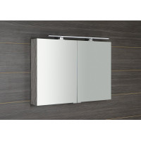 Sapho MIRRÓ galerka s LED osvětlením, 100x70x16cm, dub stříbrný MC100-0011