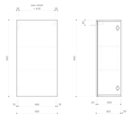 Sapho ESPACE skříňka 50x94x32cm, 1x dvířka, levá/pravá, dub stříbrný ESC850-1111