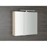 Sapho MIRRÓ galerka s LED osvětlením, 80x70x16cm, jilm bardini MC080-0013