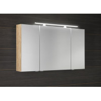 Sapho MIRRÓ galerka s LED osvětlením, 3x dvířka, 120x70x16cm, dub alabama MC121-0022