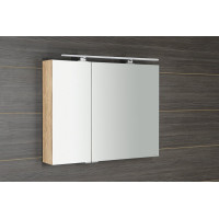 Sapho MIRRÓ galerka s LED osvětlením, 90x70x16cm, dub alabama MC090-0022