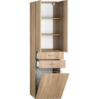 Aqualine ZOJA/KERAMIA FRESH skříňka vysoká s košem 50x184x29cm, dub platin 51295