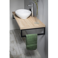 Aqualine Podpěrná konzole 440x150x20mm, lakovaná ocel, černá mat, 1 ks VG4415