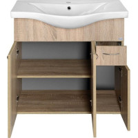 Aqualine KERAMIA FRESH umyvadlová skříňka 74, 5x74x34, 7cm, dub platin 50083