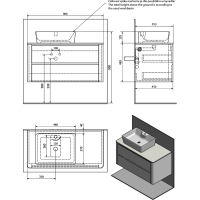 Sapho LUCIE umyvadlová skříňka s rockstone deskou 89, 5x45x44, 5cm, bílá / rare rock LU090-3030-01