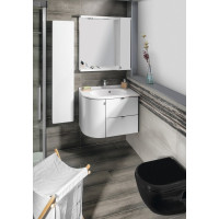 Sapho PULSE galerka s LED osvětlením, 75x80x17cm, pravá, bílá/antracit PU078-3034
