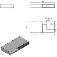 Sapho MORIAN umyvadlová skříňka 100x14x48cm, dub, pravá MR116