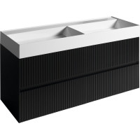 Sapho FILENA dvojumyvadlová skříňka 118x51, 5x43cm, černá mat strip FID1212BS