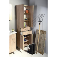 Aqualine ZOJA/KERAMIA FRESH skříňka vysoká se zásuvkami 50x184x29cm, dub platin 51296