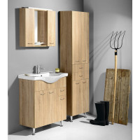 Aqualine KERAMIA FRESH umyvadlová skříňka 74, 5x74x34, 7cm, dub platin 50083
