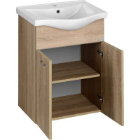Aqualine KERAMIA FRESH umyvadlová skříňka 51, 1x74x34cm, dub platin 50058