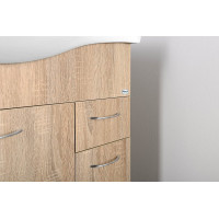 Aqualine KERAMIA FRESH umyvadlová skříňka 74, 5x74x34, 7cm, dub platin 50083